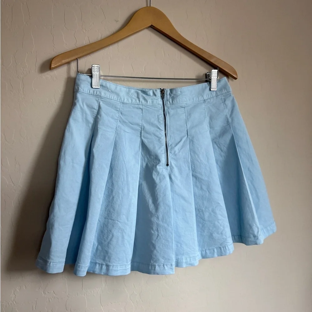 American Eagle Outfitters Light Blue Pleated Mini Skirt - Picture 6 of 12